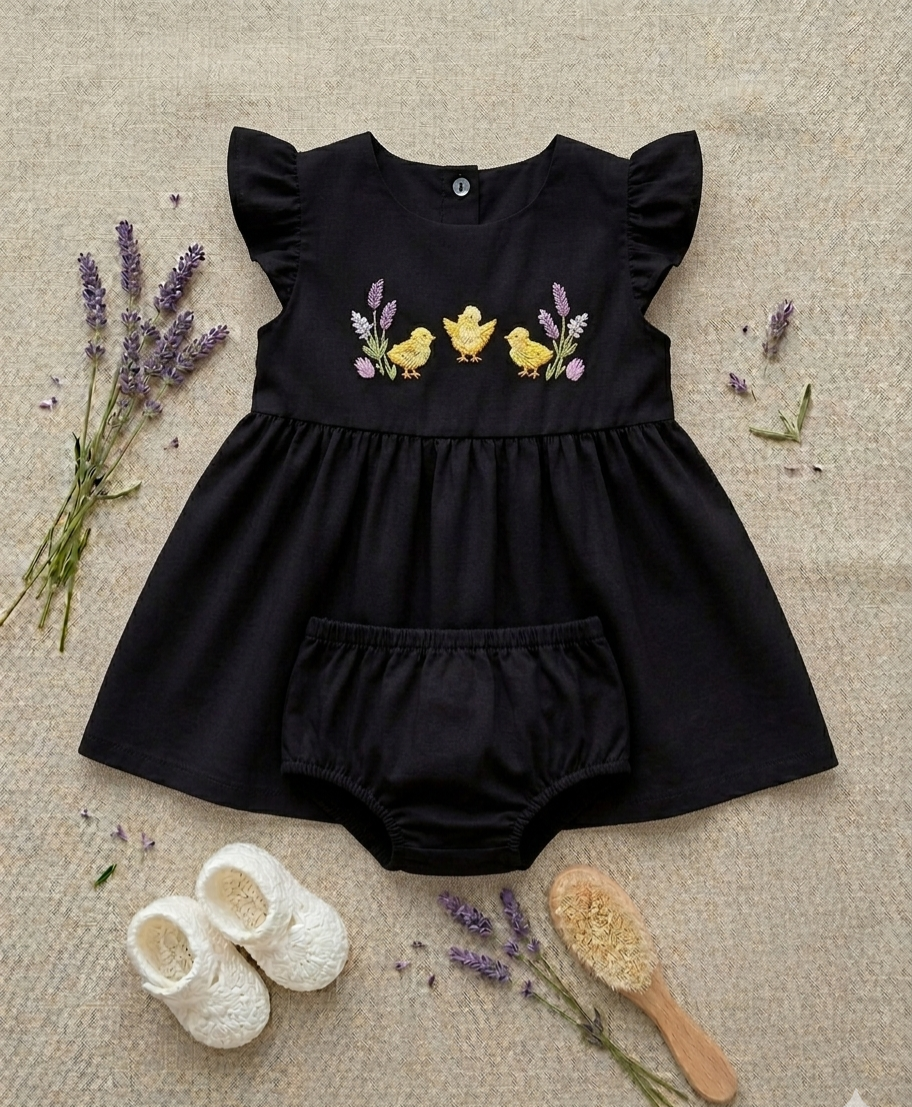 Hand Embroidered Duckling Frock
