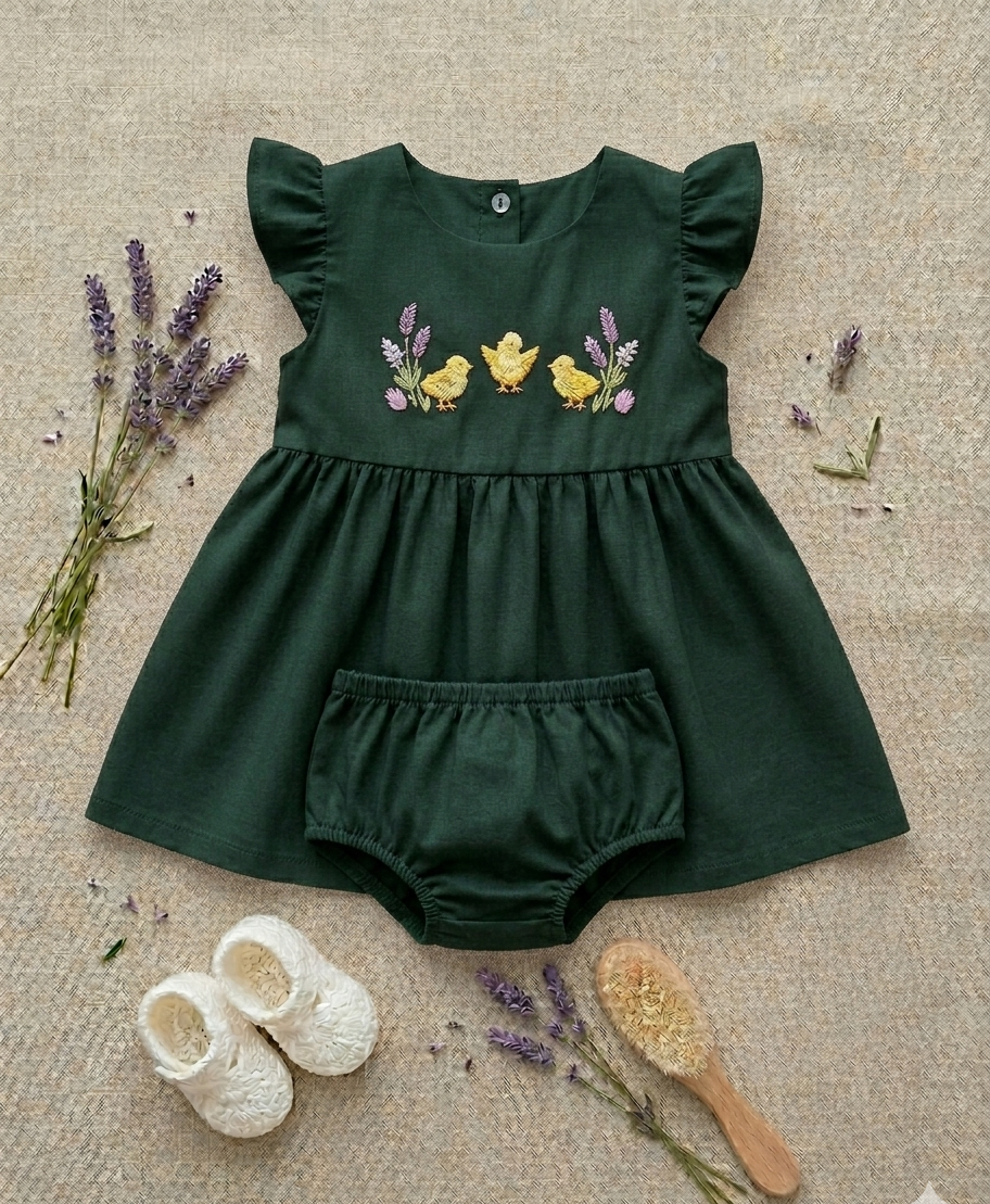 Hand Embroidered Duckling Frock