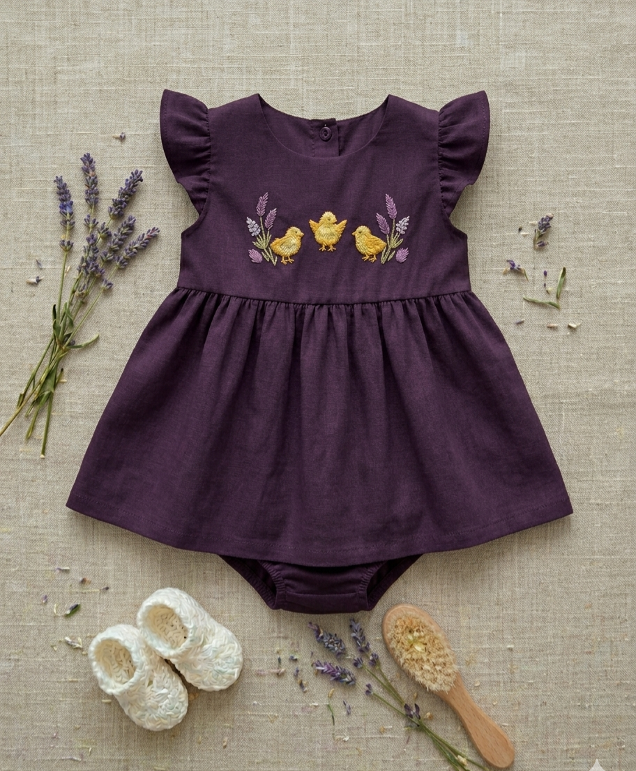 Hand Embroidered Duckling Frock