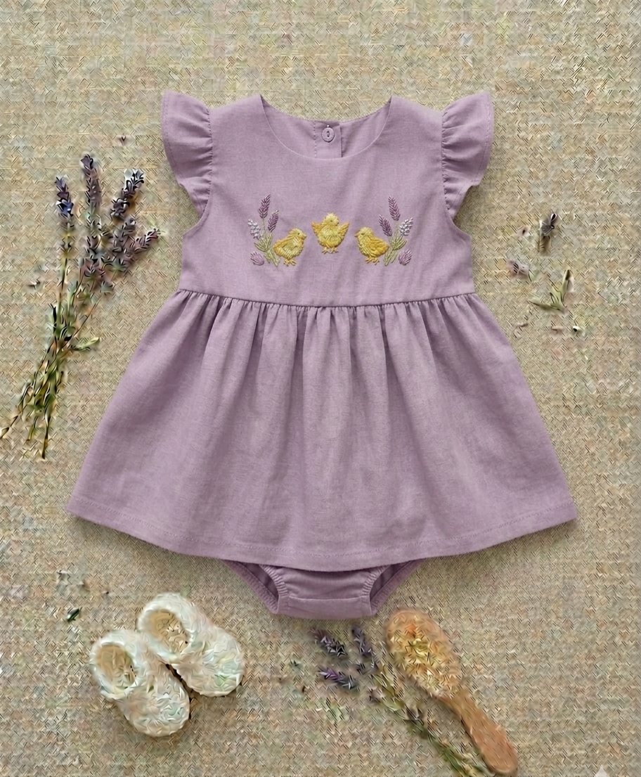Hand Embroidered Duckling Frock