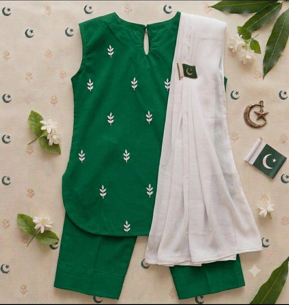 Flora & Freedom Embroidered dress with dupata