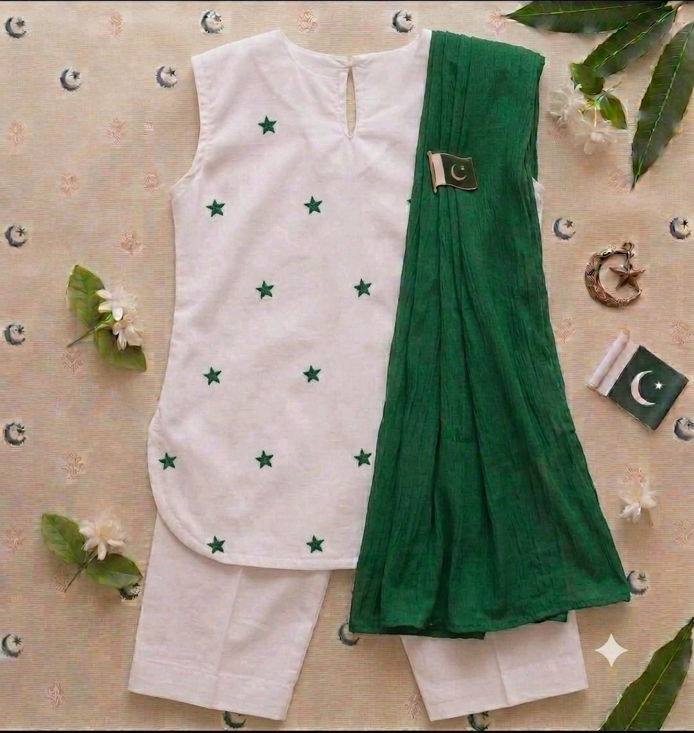 Freedom Star Dress with Dupatta