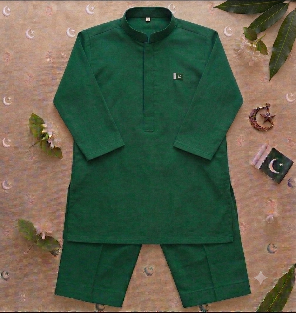 Boys Freedom Dress With Embroidered Flag