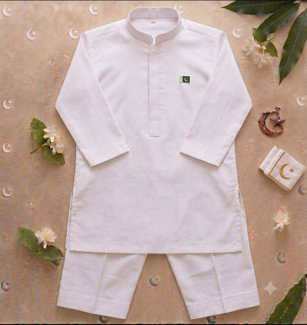 Boys Freedom Dress With Embroidered Flag