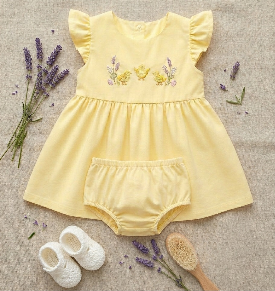 Hand Embroidered Duckling Frock