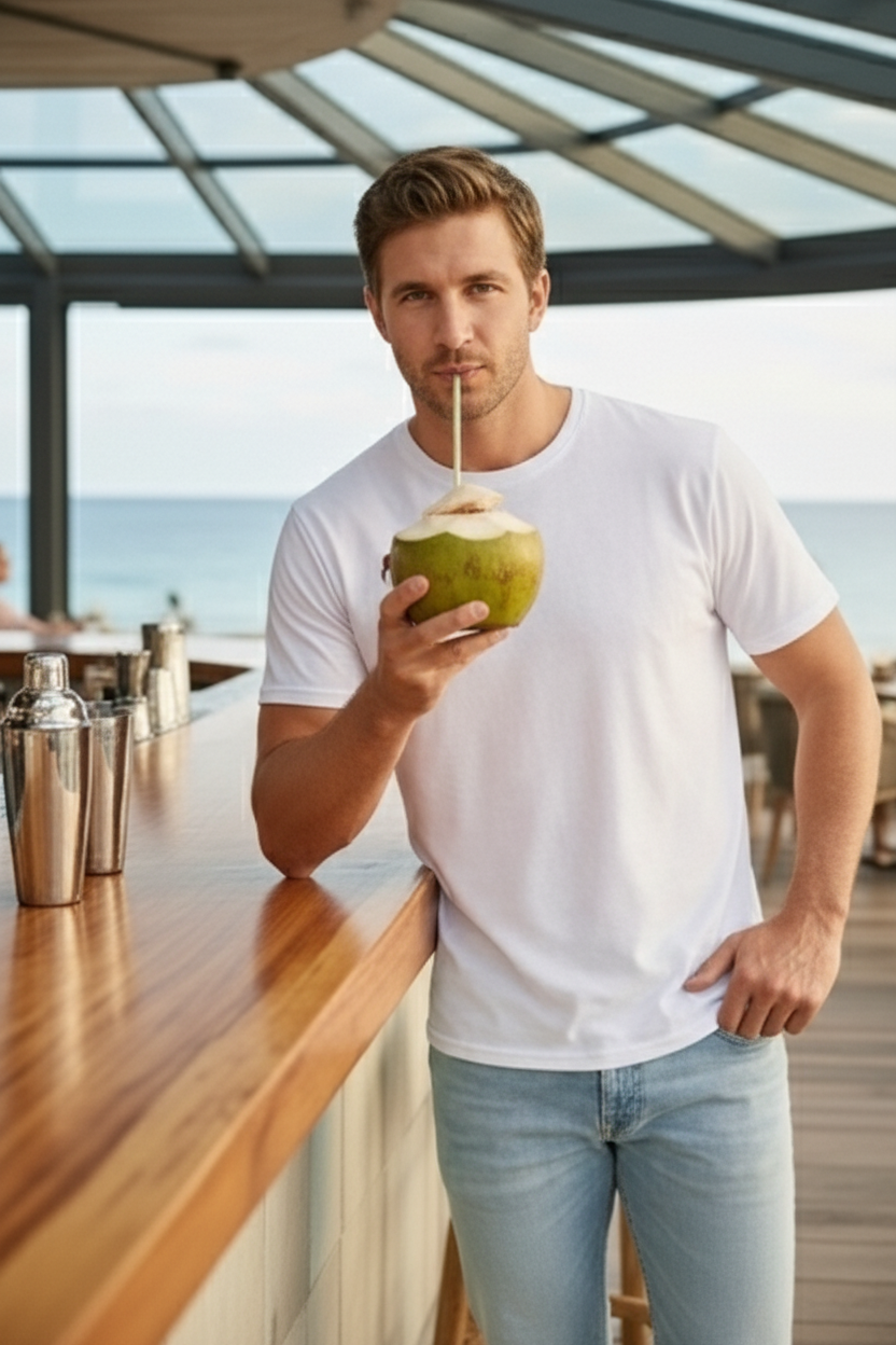 Basic Tee White model portrait